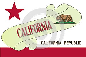 California Flag Scroll