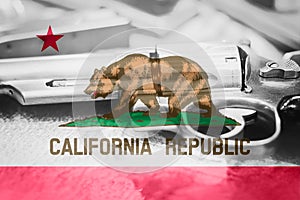 California flag U.S. state Gun Control USA. United States