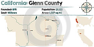California - Glenn county map photo