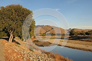 California golden hills Alameda Creek in Fremont, California