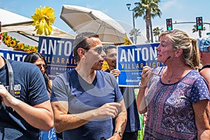 California Gubernatorial candidate Antonio Villaraigosa campaigning in Hermosa Beach, California