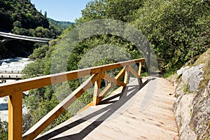 California Hiking Trail with new wood Railing