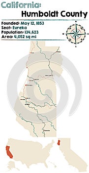 California - Humboldt county map