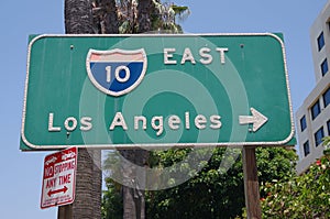California Interstate 10 East sign