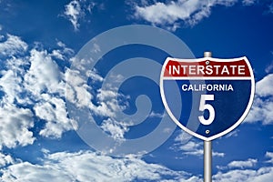 California - Interstate road sign