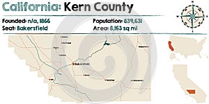 California: Kern county map