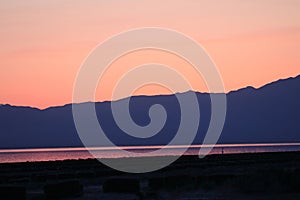 California Landscapes Series - Colorful Sunset at Salton Sea