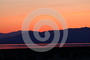 California Landscapes Series - Colorful Sunset at Salton Sea