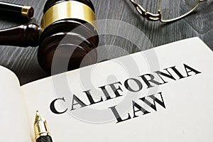 California law on a dark desk