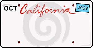 California License Plate photo