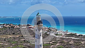 California Lighthouse At Noord In Oranjestad Aruba. photo