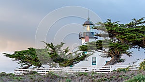California lighthouse. Point Pinos lighthouse in Monterey, California. photo