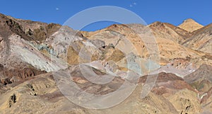 California mountains background, Golgen canyon in Death Valley, view of natural landscape, US national parks wildlife