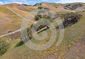 Aerial of Scenic Hills and Valley in Northern California