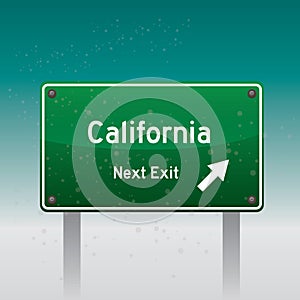 california next exit sign. Vector illustration decorative design
