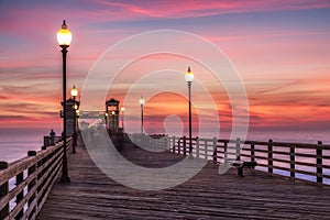 California Oceanside pier at sunset