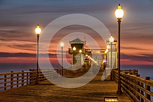 California Oceanside pier at sunset