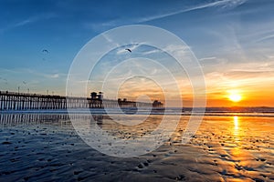 California Oceanside pier at sunset