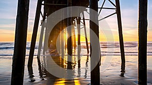 California Oceanside pier at sunset