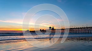 California Oceanside pier at sunset