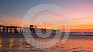 California Oceanside pier at sunset