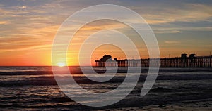 California oceanside pier at sunset