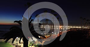 California Oceanside pier at sunset