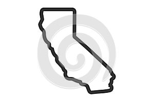 California outline symbol. US state map. Vector illustration
