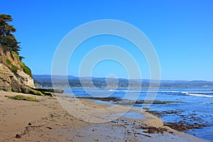 California Pacific Coastal scenery of the ocean low tide