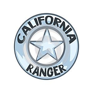 California ranger badge, American justice emblem vector Illustration on a white background