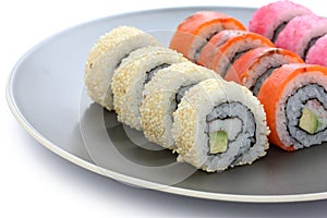 California rolls , maki sushi , japanese food