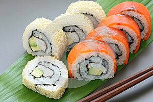 California rolls , maki sushi , japanese food photo