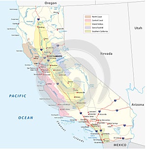 California's wine-growing regions map photo