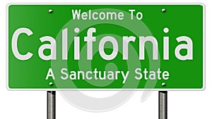 California sanctuary state highway sign