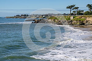 California shoreline view and landscape erosions near Santa cruz