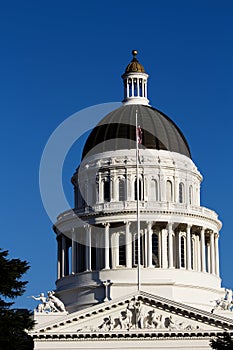 California State Capitol Building Dome Against Blue Sky