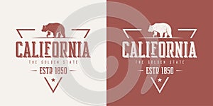 California state textured vintage vector t-shirt and apparel des