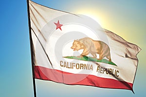 California state of United States flag waving on the wind