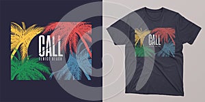 California stylish graphic t-shirt vector design, poster, typography