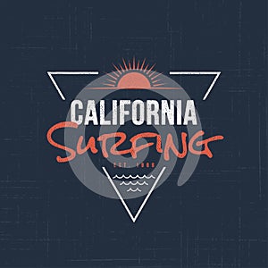 California sufing. T-shirt and apparel design