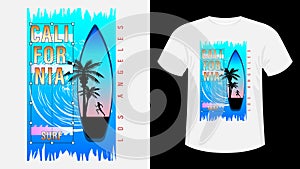 California Surf print t-shirt.