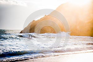 California Surfing Sunset