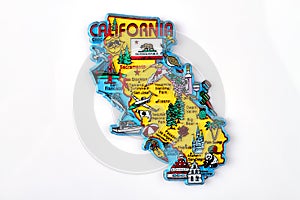 California tourist map magnet souvenir.