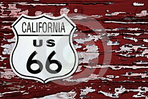 California US 66 route sign