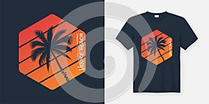 California Venice Beach t-shirt and apparel design, typography,