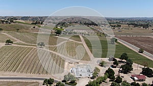 California Wine Country Paso Robles Vineyard Aerial Shot Rotate R