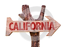 California wooden sign isolated on white background