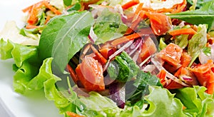 Californian hot smoked salmon salad