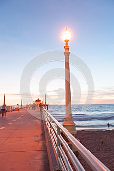 Californian nights, at the pier at sunset.