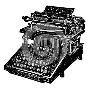 Caligraph Typewriter vintage illustration